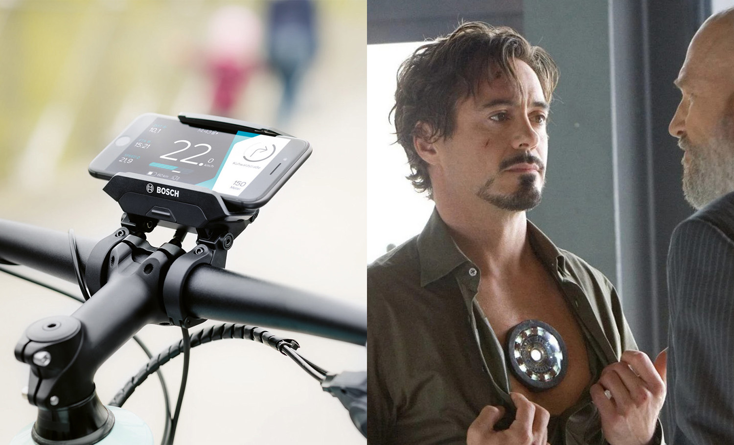 An e-bike phone mount, or Iron Man's heart?