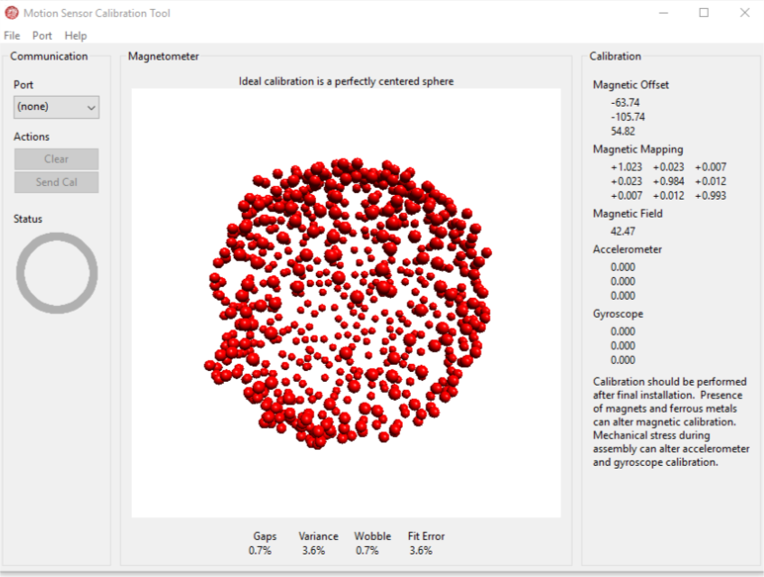 Calibration using PJRC's MotionCal tool